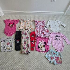 Disney Minnie Mouse Toddler Girl Clothing size 24 Months / 2T bundle of 12 items